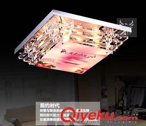 燈具燈飾 客廳水晶燈 方形 客房臥室燈 高端LED吸頂燈 七彩LED燈原始圖片3