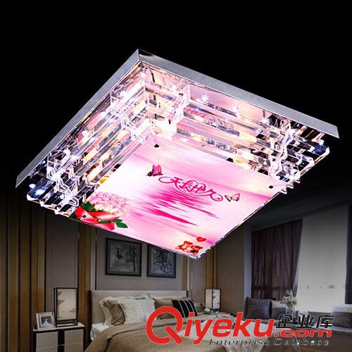 燈具燈飾 客廳水晶燈 方形 客房臥室燈 gdLED吸頂燈 七彩LED燈
