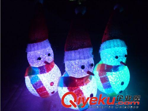 仿水晶圣誕帽雪人七彩小夜燈 led顆粒燈 發光圣誕節小夜燈原始圖片2