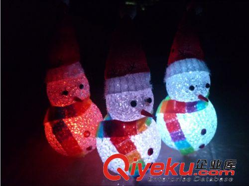 仿水晶圣誕帽雪人七彩小夜燈 led顆粒燈 發光圣誕節小夜燈原始圖片3