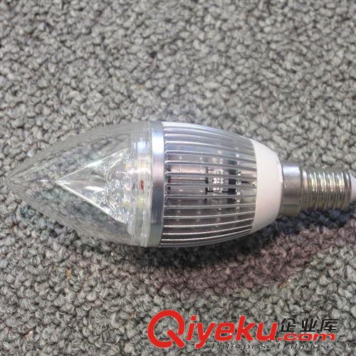 3W LED鰭片尖泡蠟燭燈額 E14球泡燈 銀色  華銘湛星 tj促銷原始圖片3
