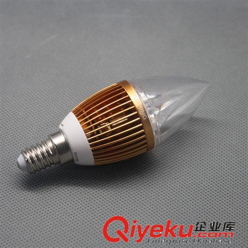 LED蠟燭燈 3W 鰭片拉尾蠟燭燈/金色 水晶吊燈專用 華銘湛星 tj