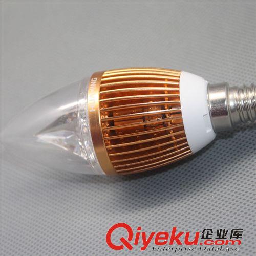 LED蠟燭燈 3W 鰭片尖泡蠟燭燈/金色 水晶吊燈專用 華銘湛星 促銷原始圖片2