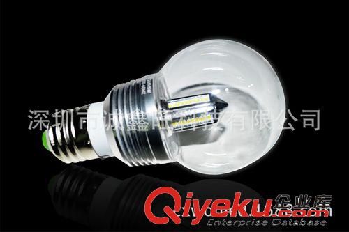 360度發(fā)光球泡燈 LED 5W E27燈泡，3014貼片LED透明罩球泡燈原始圖片2