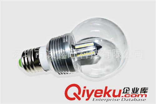 360度發(fā)光球泡燈 LED 5W E27燈泡，3014貼片LED透明罩球泡燈原始圖片3