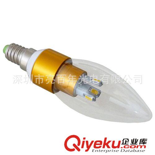 【廠家直銷】裝飾燈 LED5630貼片蠟燭燈 金色尖泡 3W 超高亮