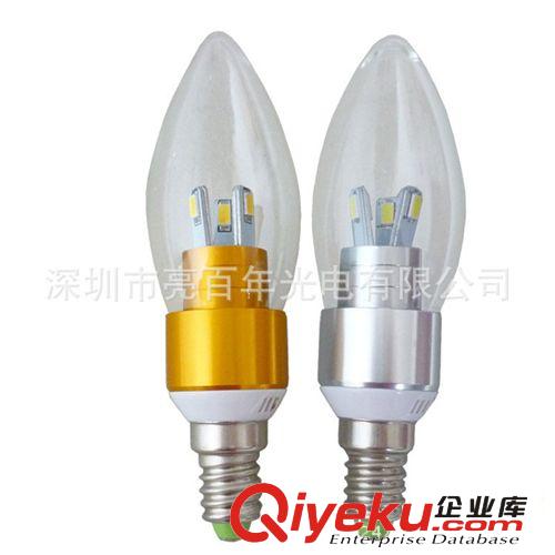 【廠家直銷】裝飾燈 LED5630貼片蠟燭燈 金色尖泡 3W 超高亮