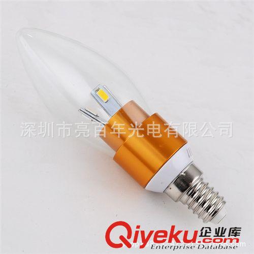 【廠家直銷】裝飾燈 LED5630貼片蠟燭燈 金色尖泡 3W 超高亮