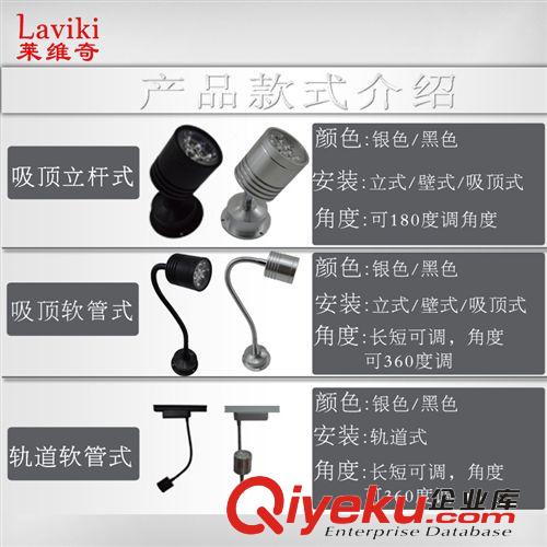 LED軟管射燈軌道燈1W3W5W長桿彎管導軌小射燈明裝吸頂照畫燈壁燈原始圖片2