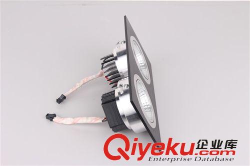 世德照明3W5W雙頭LEDCOB天花燈黑色方形天花射燈廠家直銷批發原始圖片3