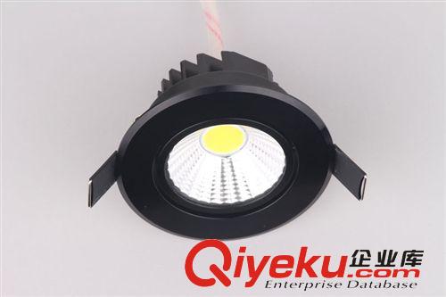 世德 LED天花燈 3W LED射燈 黑色圓形射燈 COB天花燈 天花筒燈原始圖片3
