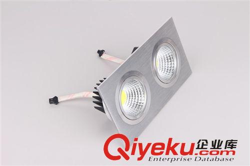 世德照明3W5W雙頭LEDCOB天花燈銀色方形天花射燈廠家直銷批發原始圖片3