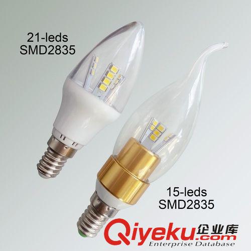 4W貼片2835-21珠LED蠟燭燈水晶吊燈蠟燭廠家直銷原始圖片2