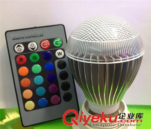 3wRGB{yj}同步 LED遙控球泡燈 e27紅橙黃綠藍七彩RGB 球泡燈
