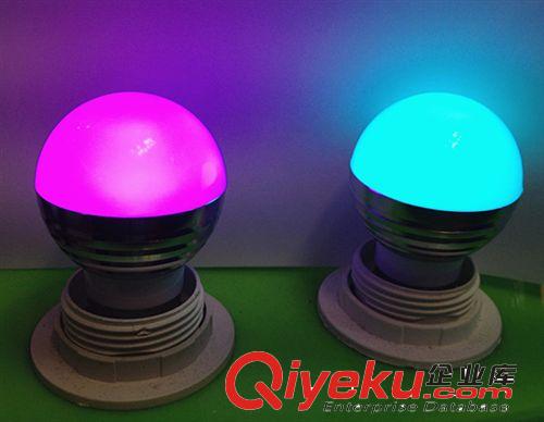 熱銷3W LED球泡燈 RGB球泡燈 七彩色燈 變色燈 RGB球泡+遙控