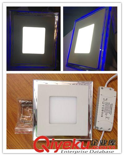 LED雙色分段超薄面板燈正白/暖白藍光正方形15W筒燈廠家直銷