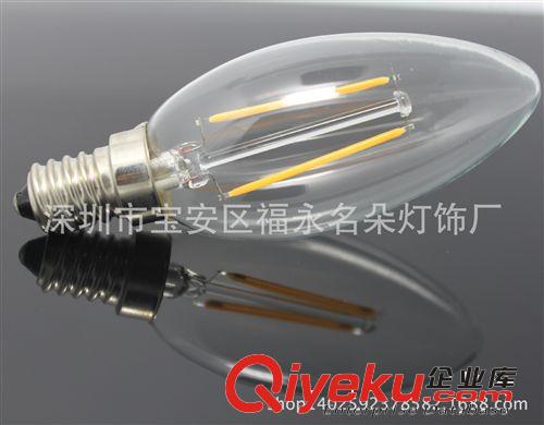 LED燈泡 燈絲型球泡燈 2W4WLED仿鎢絲型燈泡 360度發(fā)光蠟燭燈泡原始圖片3