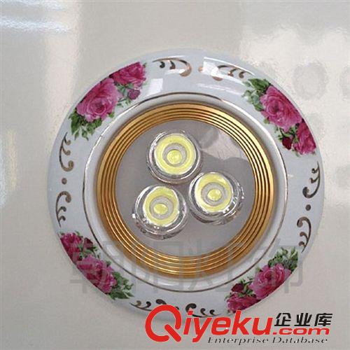 歐式陶瓷LED射燈田園青花瓷3W背景墻一體化天花燈射燈筒燈原始圖片3