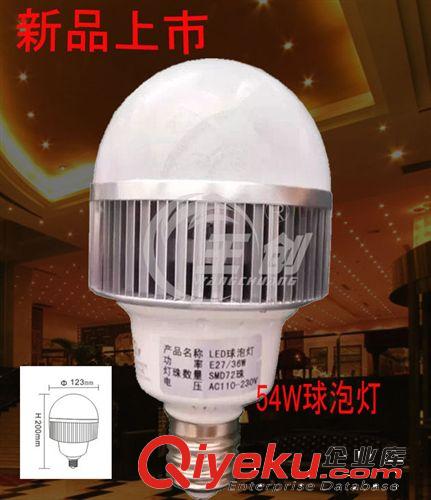 {zx1}款LED球泡燈帶散熱風扇54W暖白光5730貼片射燈節能燈室內燈具原始圖片2