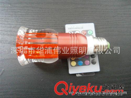 LED工廠直銷 遙控 3W 七彩色  RGB水晶燈  裝飾燈   配送遙控器原始圖片2