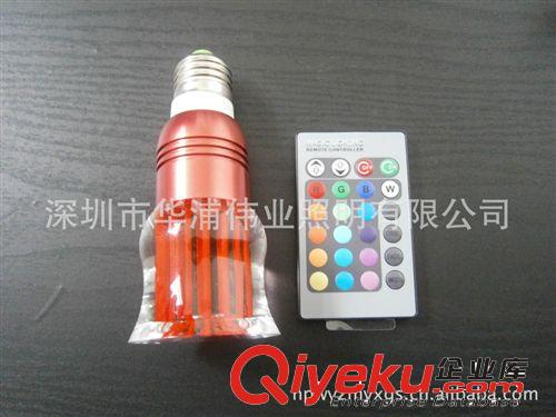 LED工廠直銷 遙控 3W 七彩色  RGB水晶燈  裝飾燈   配送遙控器原始圖片3