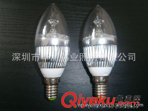 大功率LED蠟燭燈 E14燈頭 3W 水晶燈泡　蠟燭燈泡110Ｖ　220Ｖ