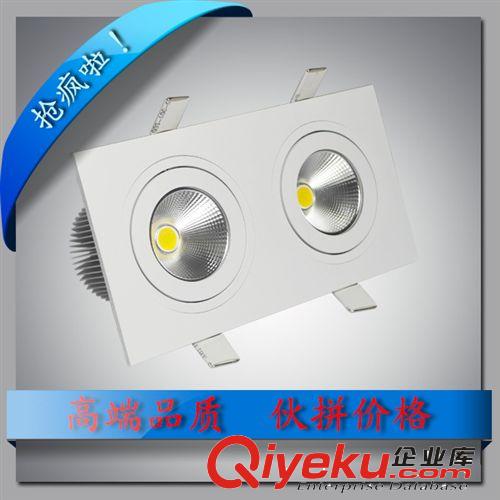 廠家直銷 led雙頭cob筒燈 2*10w方形天花燈 可調角度筒燈2*15w