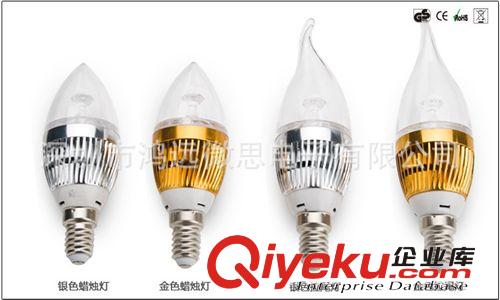 廠家直銷 3w 5w高亮led蠟燭燈 金銀色 E14