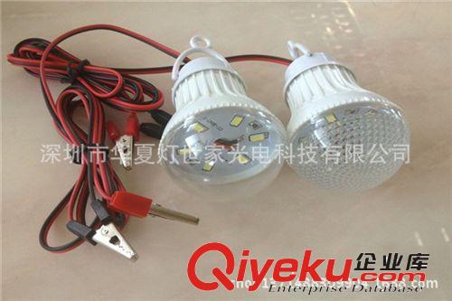 電瓶用低壓12V7W球泡燈 12VLED塑料球泡燈 12V太陽能燈 帶線夾子