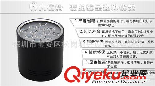 新款 大功率 LED 9W 高亮 明裝筒燈 gd酒店 商場 會(huì)所 照明燈具原始圖片3
