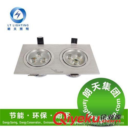 LED雙頭射燈格柵燈斗膽燈10W全套方形拉絲銀吊頂豆膽天花筒燈原始圖片2