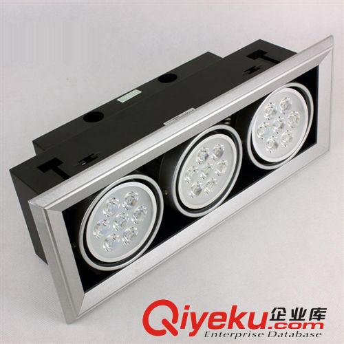 LED格柵射燈三頭斗膽燈天花燈21W 全套吸頂豆膽燈 廠家直銷