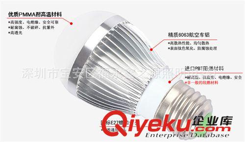 led球泡燈 E27大螺口球泡燈 室內(nèi)照明光源 3W  led貼片球泡燈