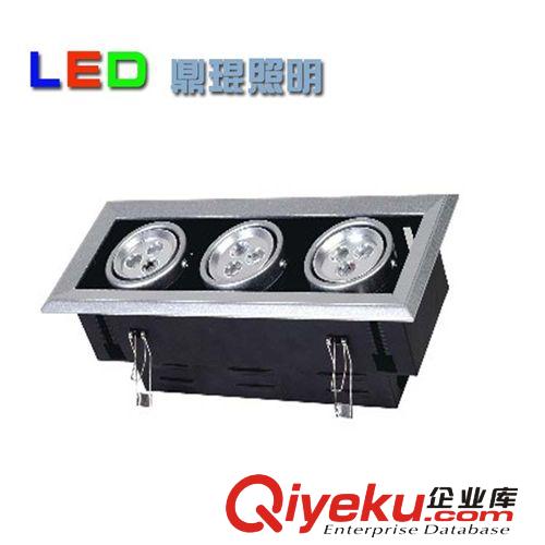 新款gd高光LED格柵射燈嵌入式三頭LED天花射燈過道燈斗膽燈