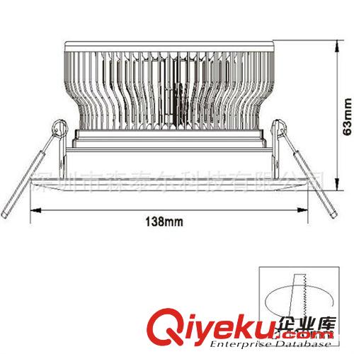 5寸 高亮度鰭片12W LED筒燈