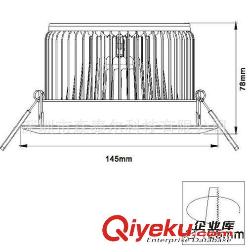 5.8寸 高亮度磨砂罩鰭片15W LED筒燈廠家直銷