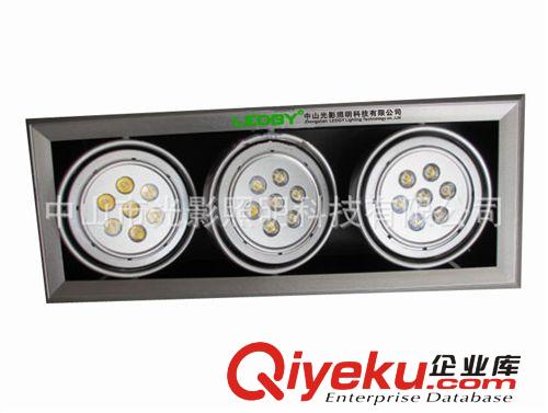 21W豆膽燈 方形格柵燈斗膽燈 三頭21W豆膽燈 21W格柵射燈原始圖片2