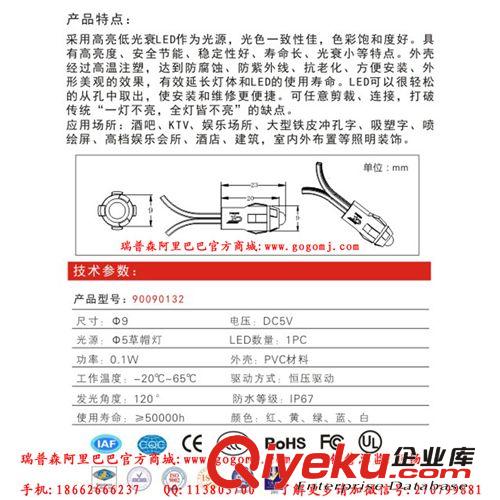 質(zhì)保兩年9MM白光外露LED穿孔燈 LED外露燈 LED外露燈珠 外露燈