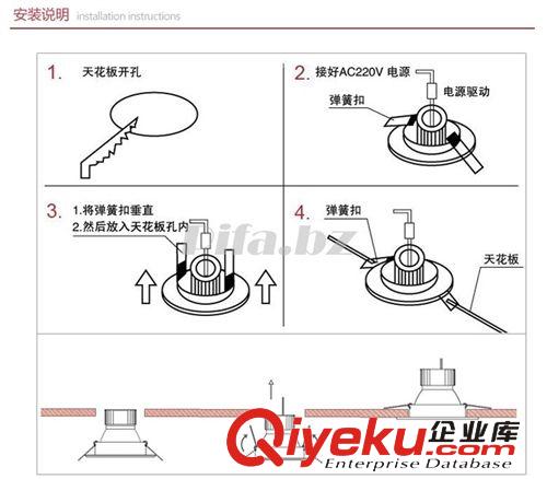 景雅牌 LED天花灯射灯 3W 全套天花灯客厅背景墙灯节能牛眼灯