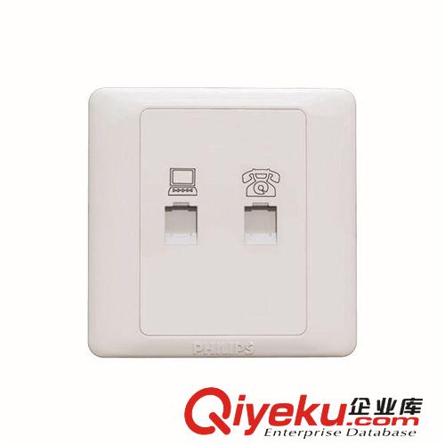 飛利浦開關(guān)插座Q7系列 zp帶防偽電腦電話插座Q7-801PC-4TU