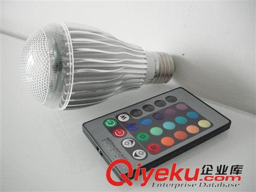 9W LED 帶記憶 紅綠藍(lán) RGB球泡燈 七彩變色燈 球泡 + 遙控原始圖片2