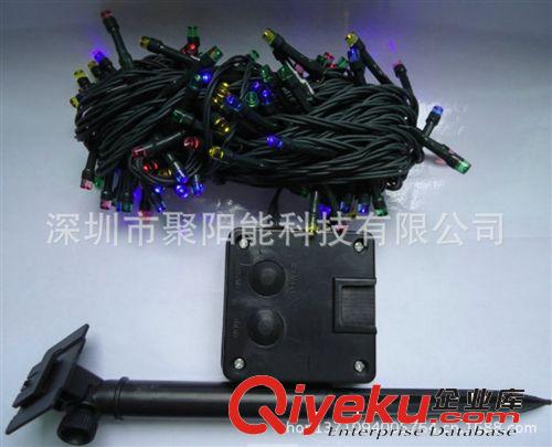 廠家批量直銷太陽能100LED燈七彩圣誕樹燈燈串