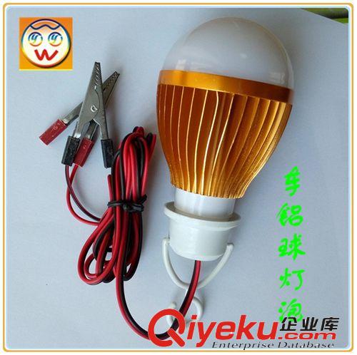 LED高亮燈泡5W 帶電瓶夾 太陽能低壓船用節(jié)能球泡燈12V/24V