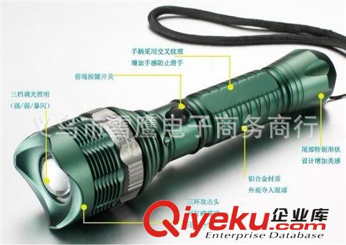 XPE強(qiáng)光手電筒 18650充電手電筒 creeq5強(qiáng)光鋁合金手電筒廠家批發(fā)原始圖片3