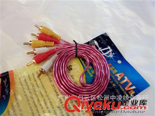 供應透明六頭AV音視頻線、3RCA對3RCA蓮花線、三對三音視頻線原始圖片3