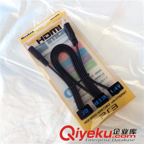 供應HDMI線 扁線HDMI 彩色HDMI 1.5M 1.4版支持3D吸塑包裝原始圖片3