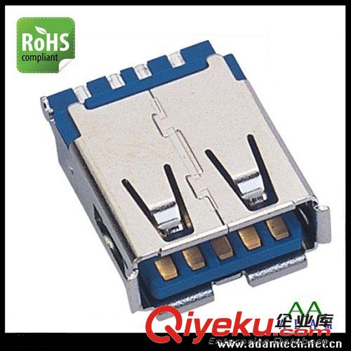 東莞USB　3.0連接器專業(yè)廠商,USB A母3.0版180度焊線式　環(huán)保產(chǎn)品