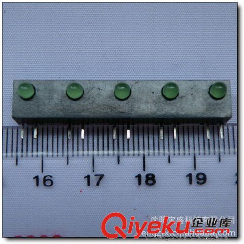 全新原裝進口 3MM LED聯排綠色指示燈 5個一組 長40mm 間距9mm原始圖片3