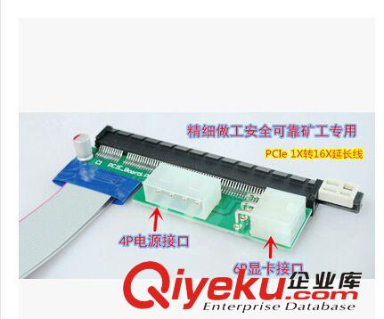 PCI-E 1X轉16X延長線 1X轉16X線 1X轉16X顯卡延長線 PCB升級版