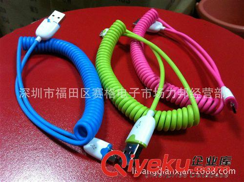 MICRO手機同步線  彈簧MICRO線 新穎手機數據線 彩色彈簧線原始圖片2